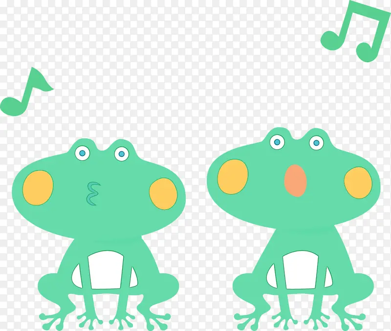 青蛙 卡通 水彩