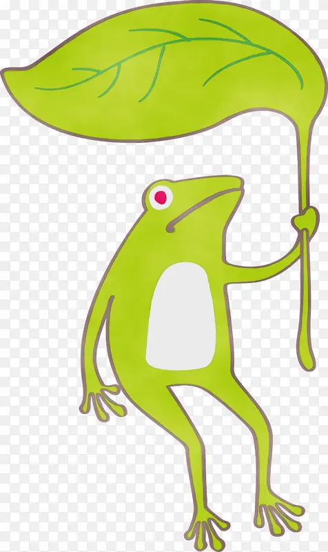 青蛙 卡通 水彩