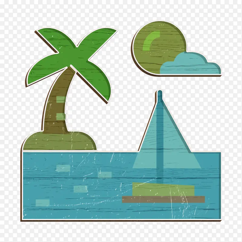 夏季图标 海滩图标 符号
