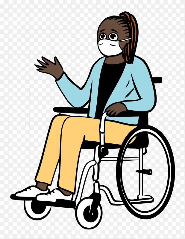 女性 轮椅 医用口罩