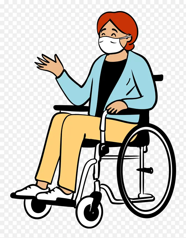 女性 轮椅 医用口罩