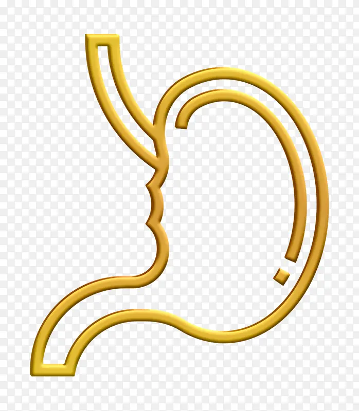 人体器官图标 胃图标 黄色