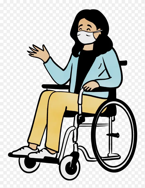 女人 轮椅 医用口罩