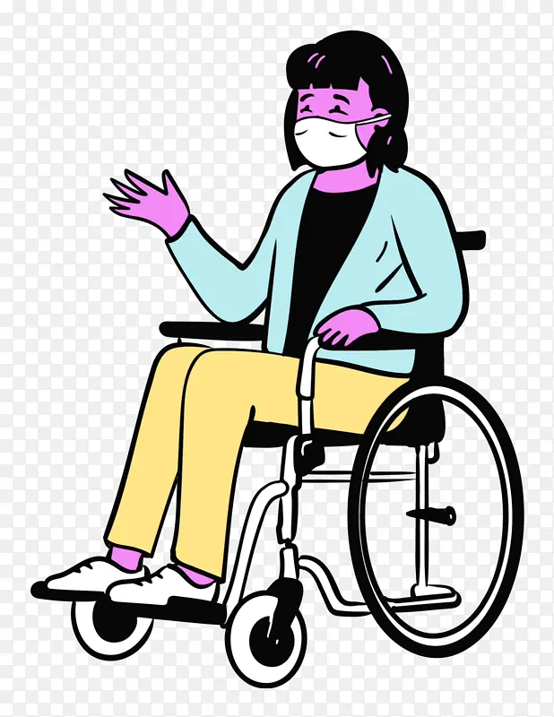 女士 轮椅 医用口罩