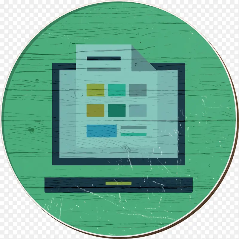 笔记本电脑图标 网页设计和开发图标 绿色
