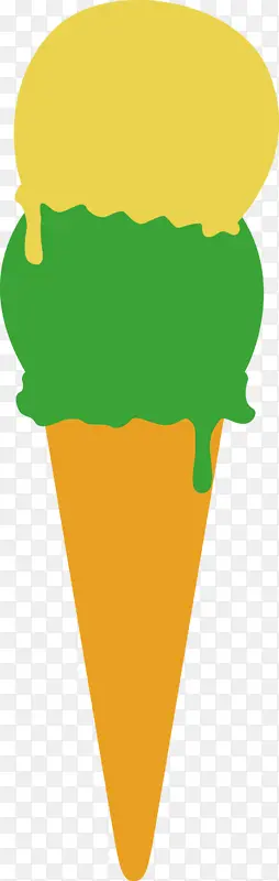 冰淇淋 绿色 线条