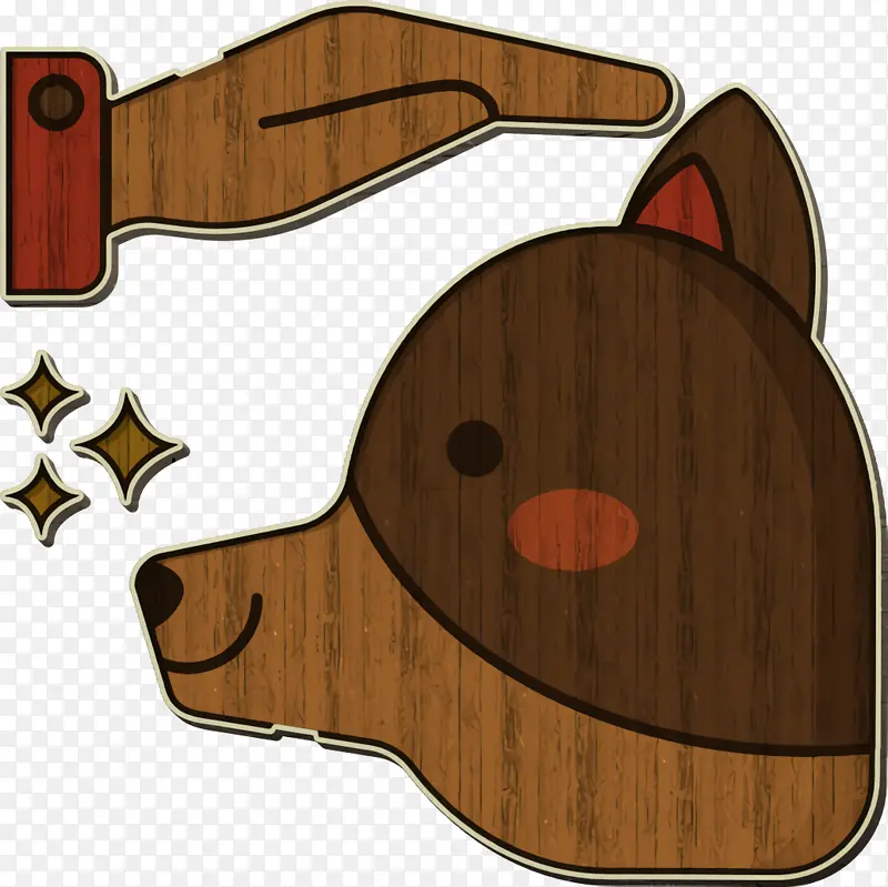 狗图标 卡通 木材