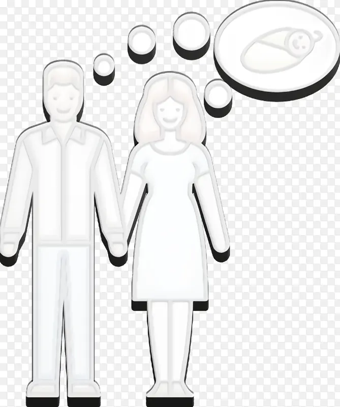 女性图标 线性彩色家庭图标 情侣图标