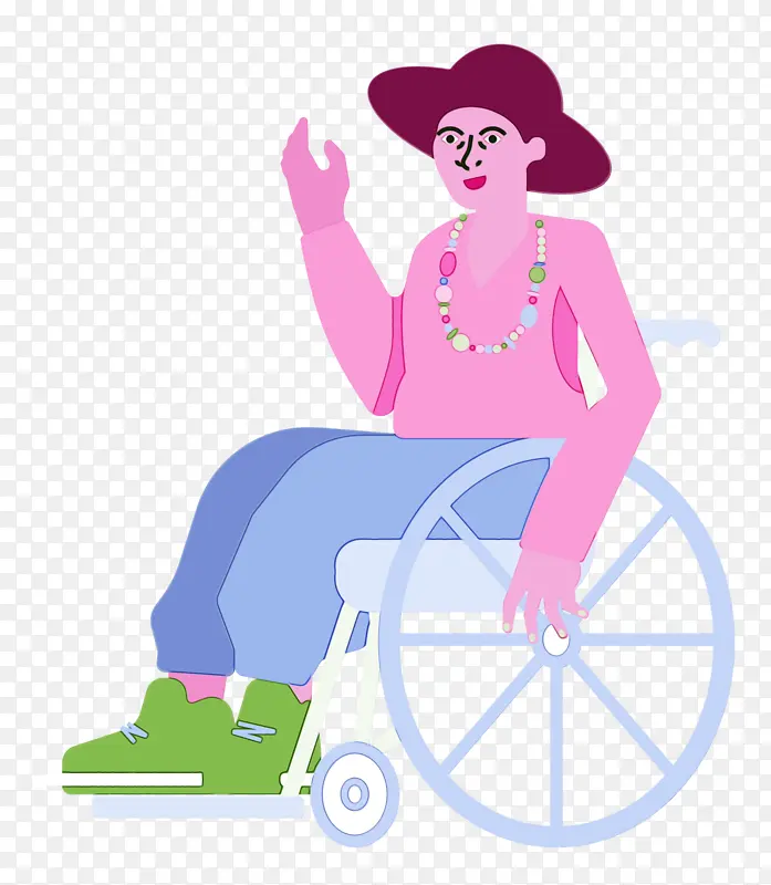 轮椅 水彩 油漆