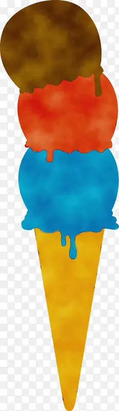 冰淇淋 水彩画 油漆
