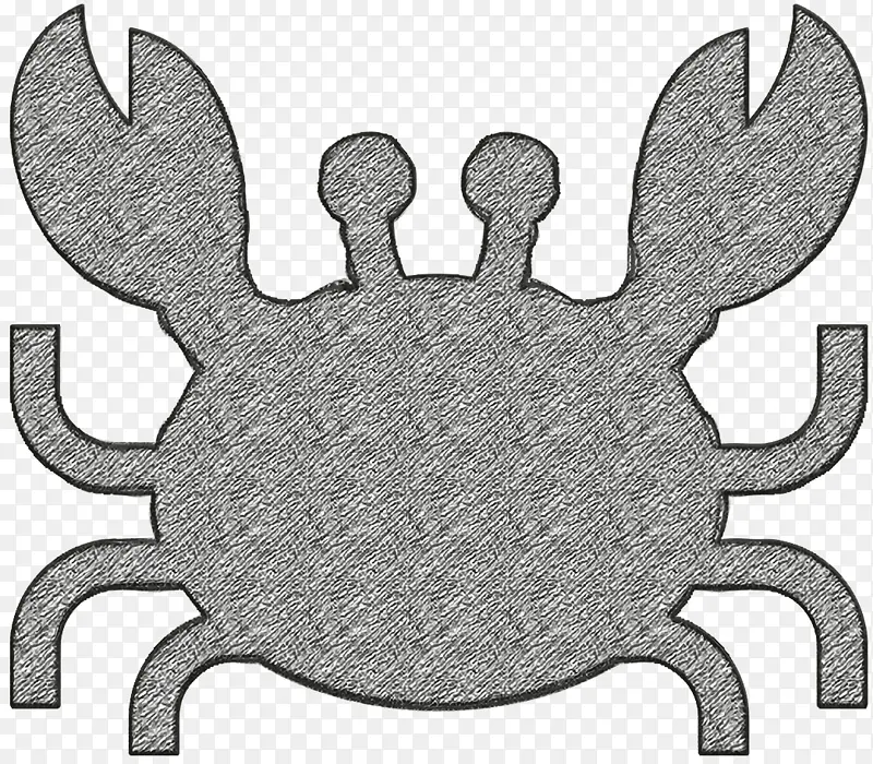 螃蟹图标 卡通 黑白