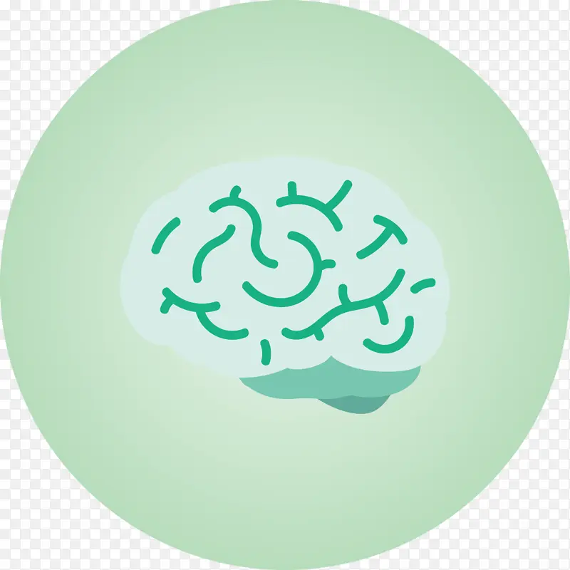 大脑 圆圈 绿色