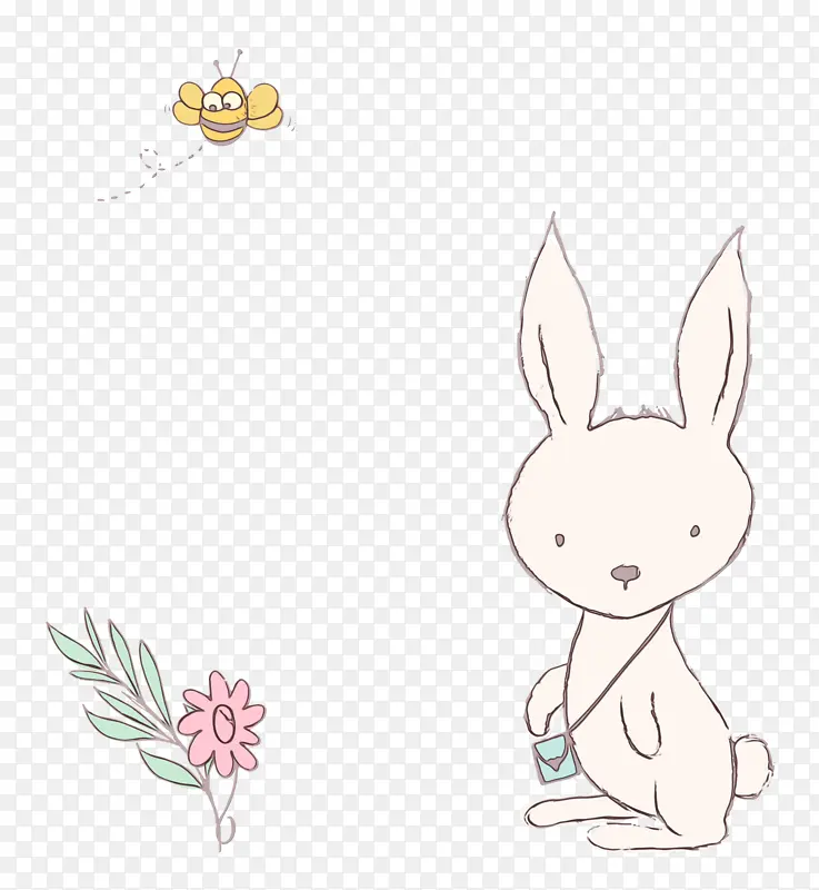卡通兔子 可爱的兔子 水彩