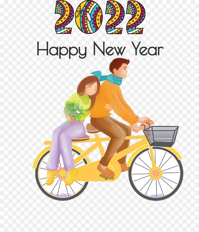 新年快乐 自行车 浪漫