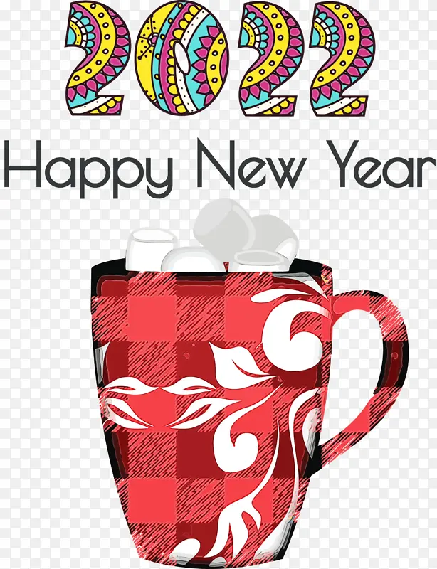 新年快乐 水彩 油漆