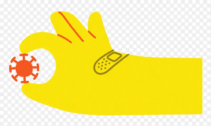 安全手套 标志 黄色
