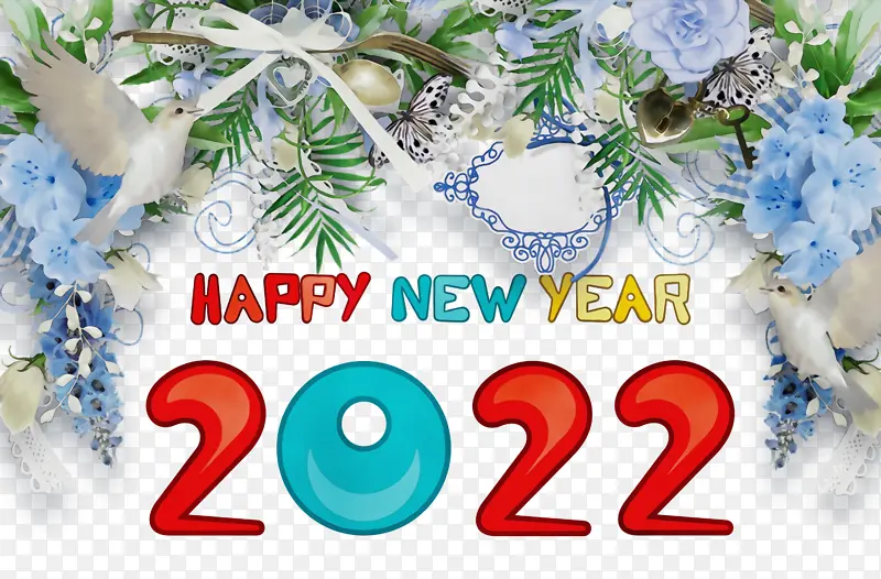 新年快乐 水彩 油漆