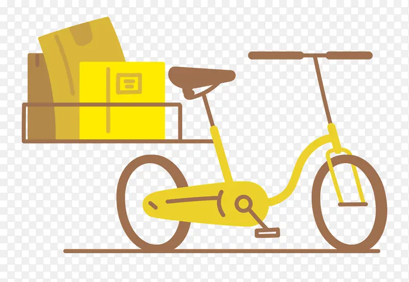 自行车 卡通 黄色