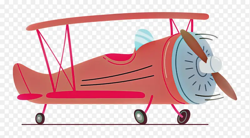 模型飞机飞机双翼飞机螺旋桨红色卡通