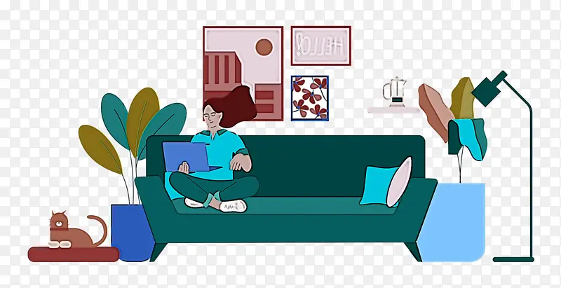 独处时间 家具 卡通