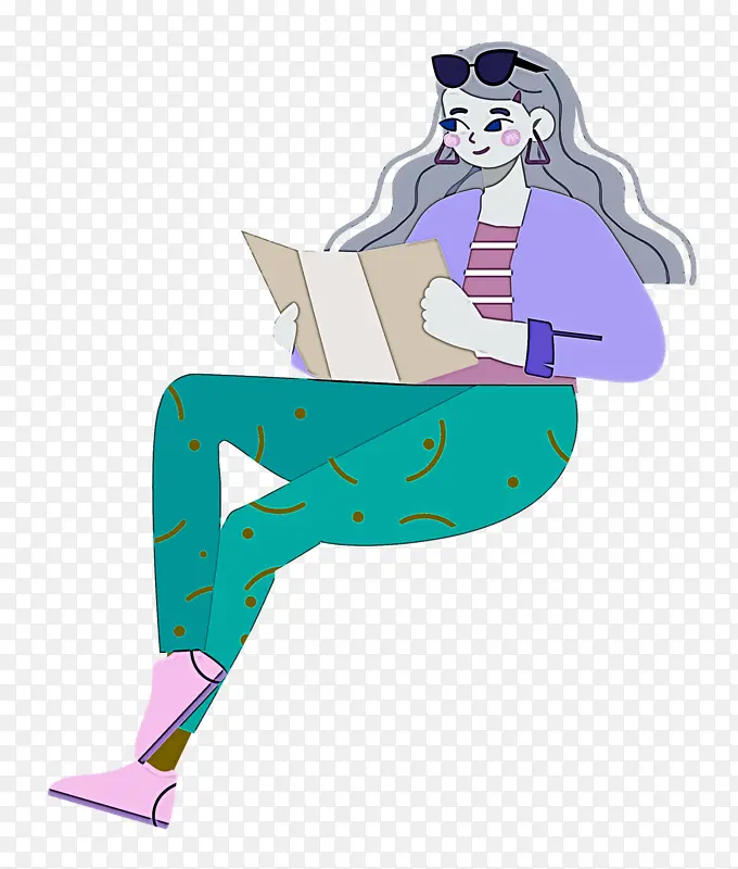 坐着 女孩 女士