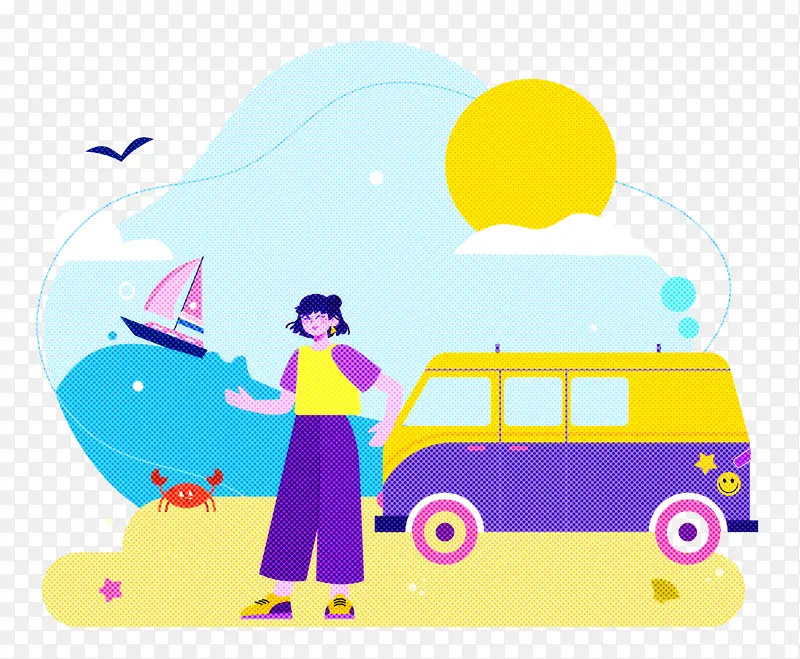 假期 旅行 卡通