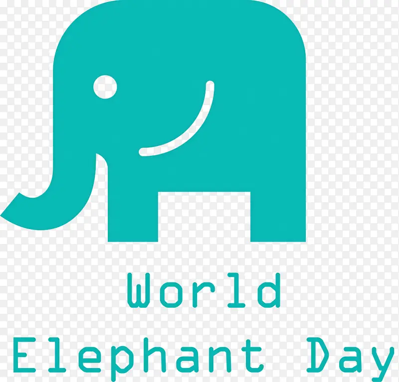 世界大象日 标志 绿色