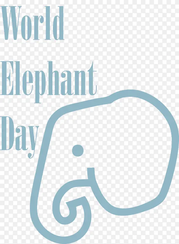 世界大象日 徽标 图表