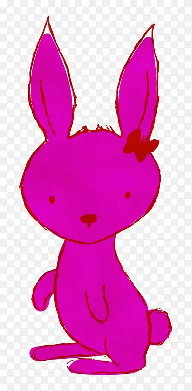 卡通兔子 兔子 水彩