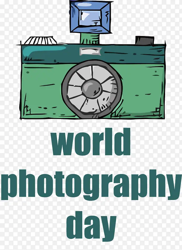 世界摄影日 标志 卡通