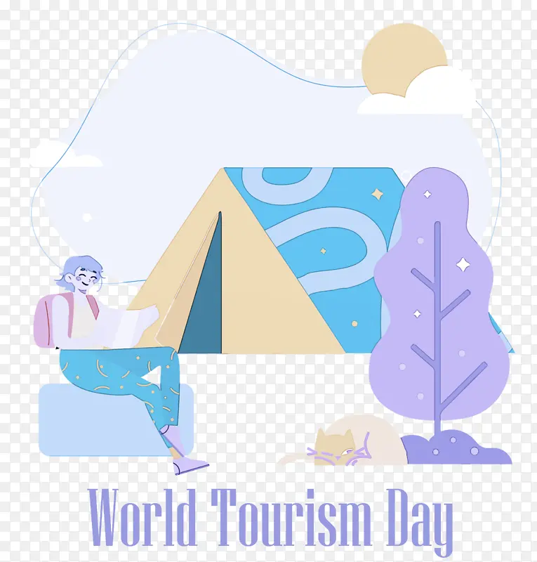 世界旅游日 素描 卡通