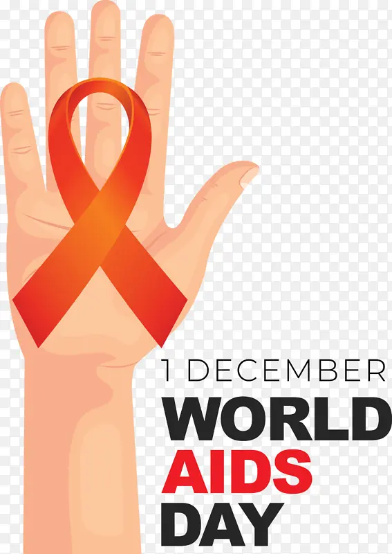世界艾滋病日 手模型 标志