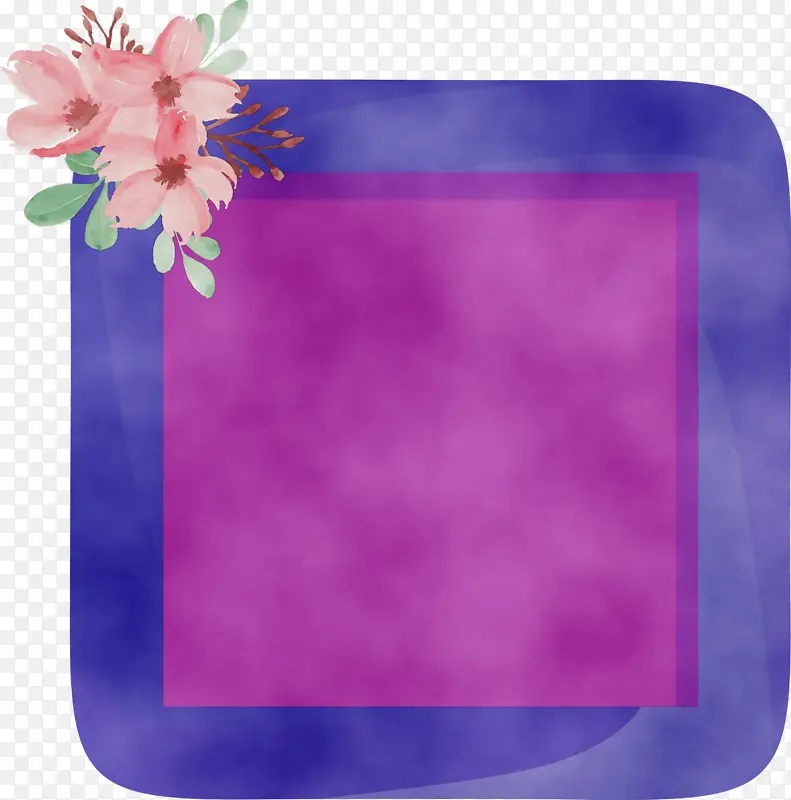 花相框 相框 水彩