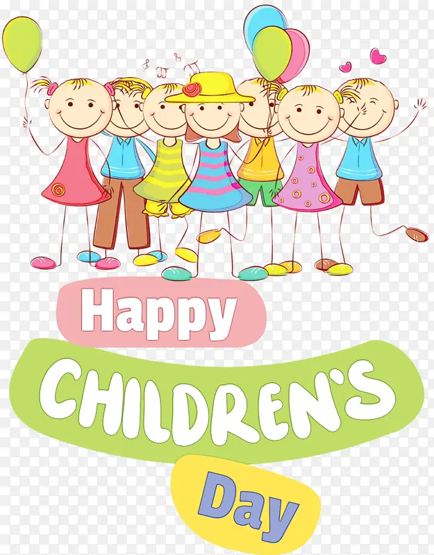 儿童节 快乐儿童节 水彩画
