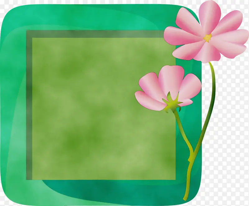 花相框 相框 水彩