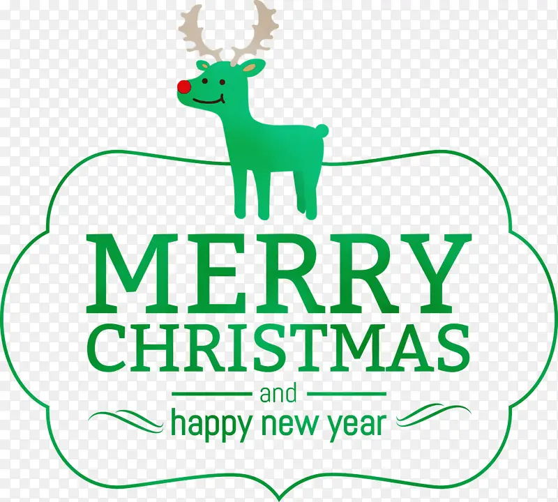 绿色圣诞 圣诞快乐 驯鹿