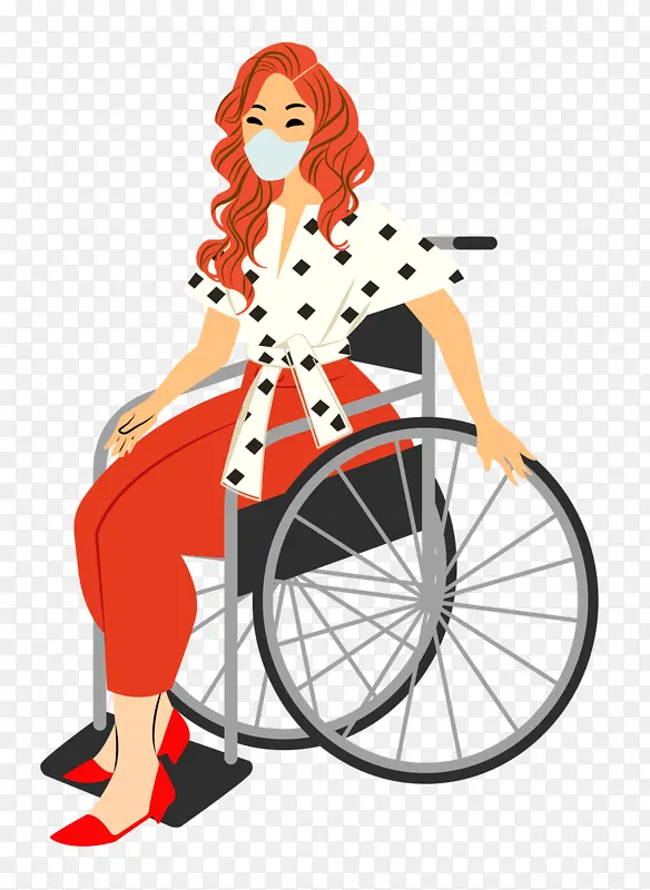 坐着 轮椅 时尚设计