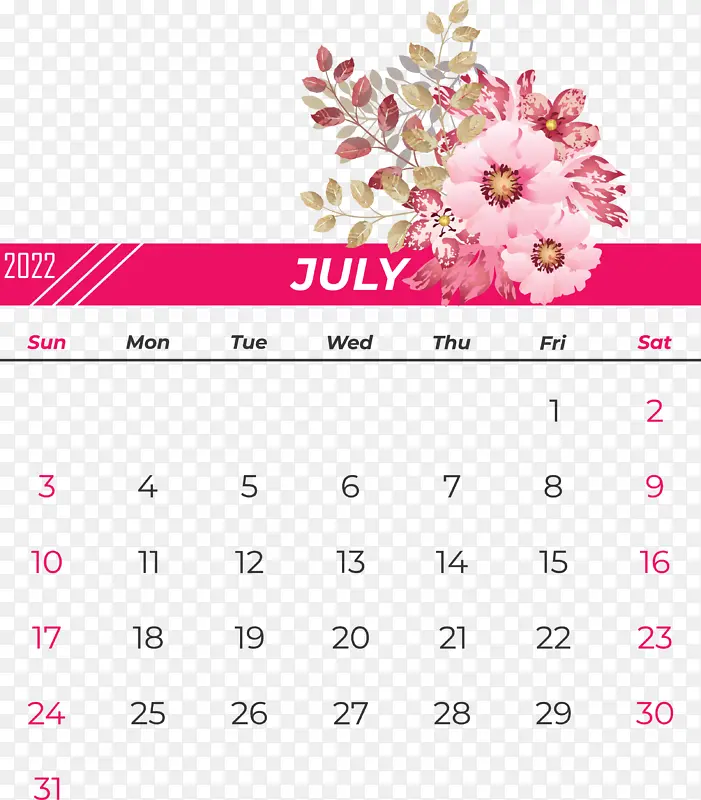花卉设计 日历 花瓣
