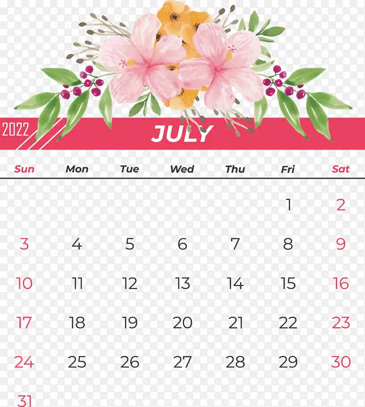 日历 花卉设计 花