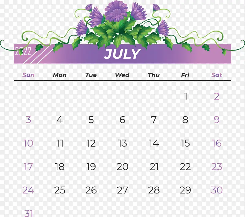 紫罗兰 线条 日历