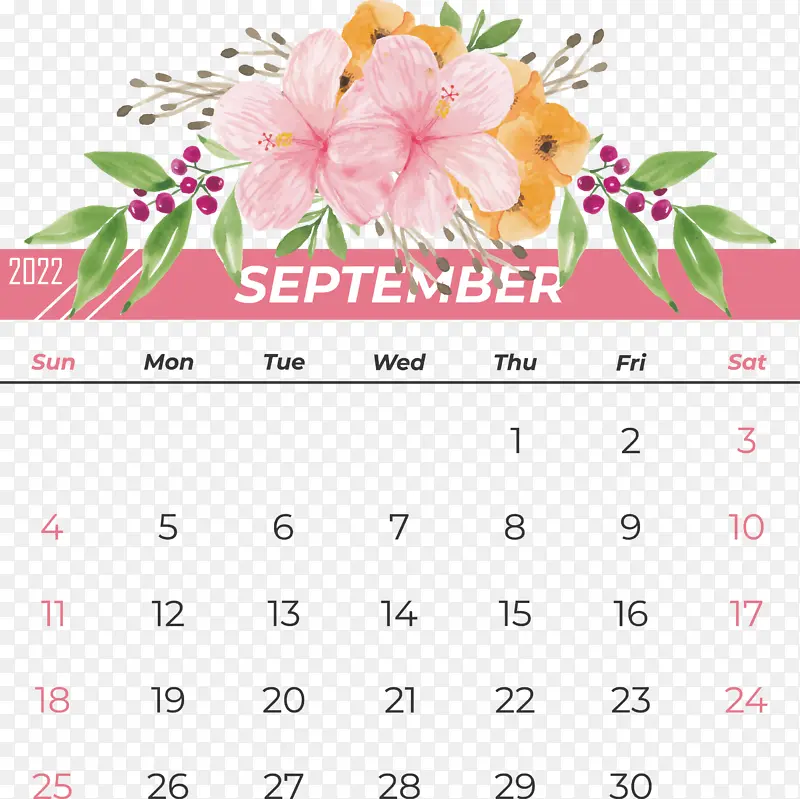 花卉设计 日历 生物