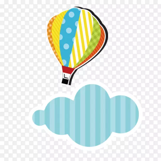 可爱卡通欢度六一儿童节气球云热气球