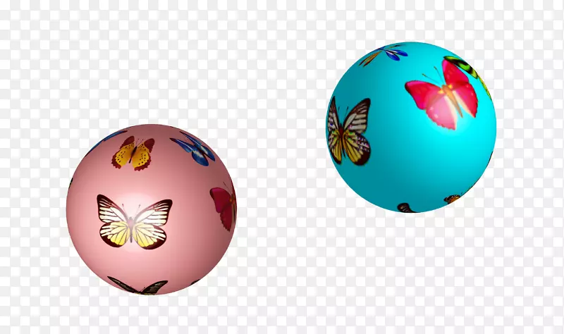 蝴蝶3D圆球图案