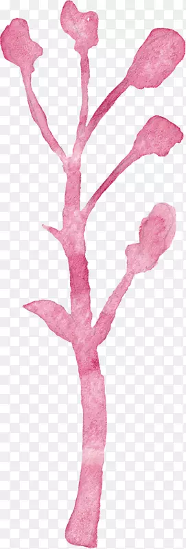 手绘粉色的一株花