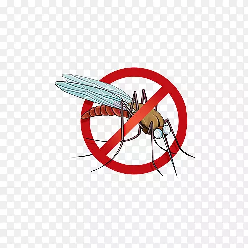 卡通禁止蚊子传染病毒插画免抠