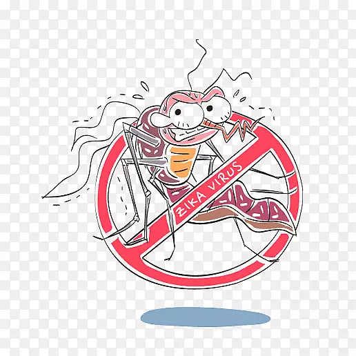 卡通漫画手绘禁止蚊子疾控图标免
