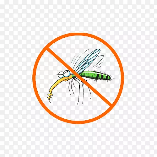 卡通禁止蚊子插画图标免抠