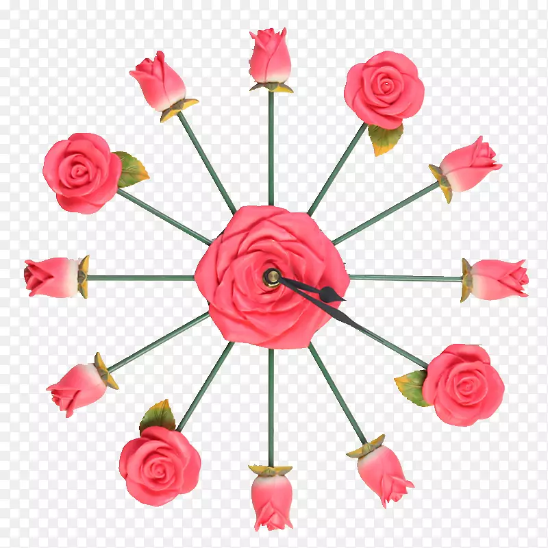 玫瑰花创意时钟