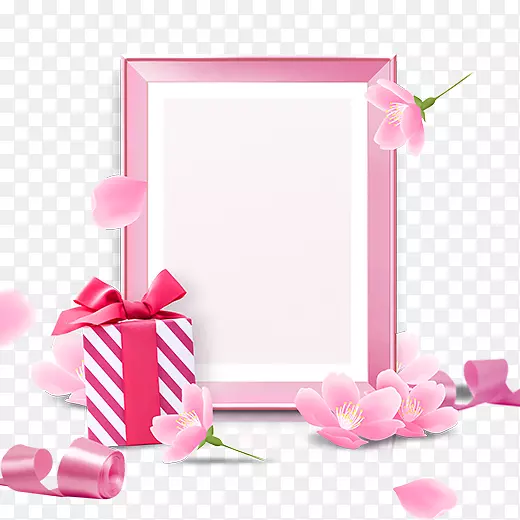 一个粉红色的礼物边框