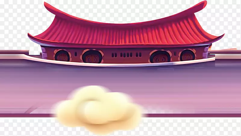 紫色中国风古代房子